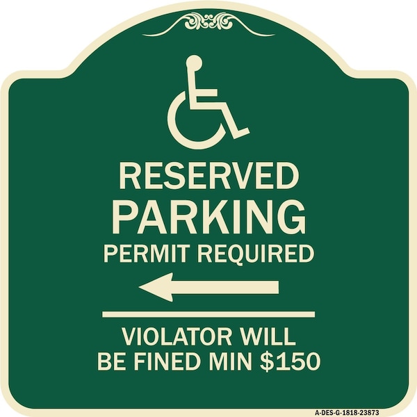 Signmission Modern Isa Connecticut Reserved Parking Permit Required Violators Fin Alum, 18" x 18", G-1818-23873 A-DES-G-1818-23873 - main